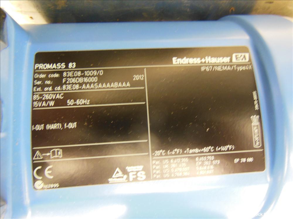 Unused- Stainless Steel Endress + Hauser EH Proline Promass 83 Corialis Flow Meter