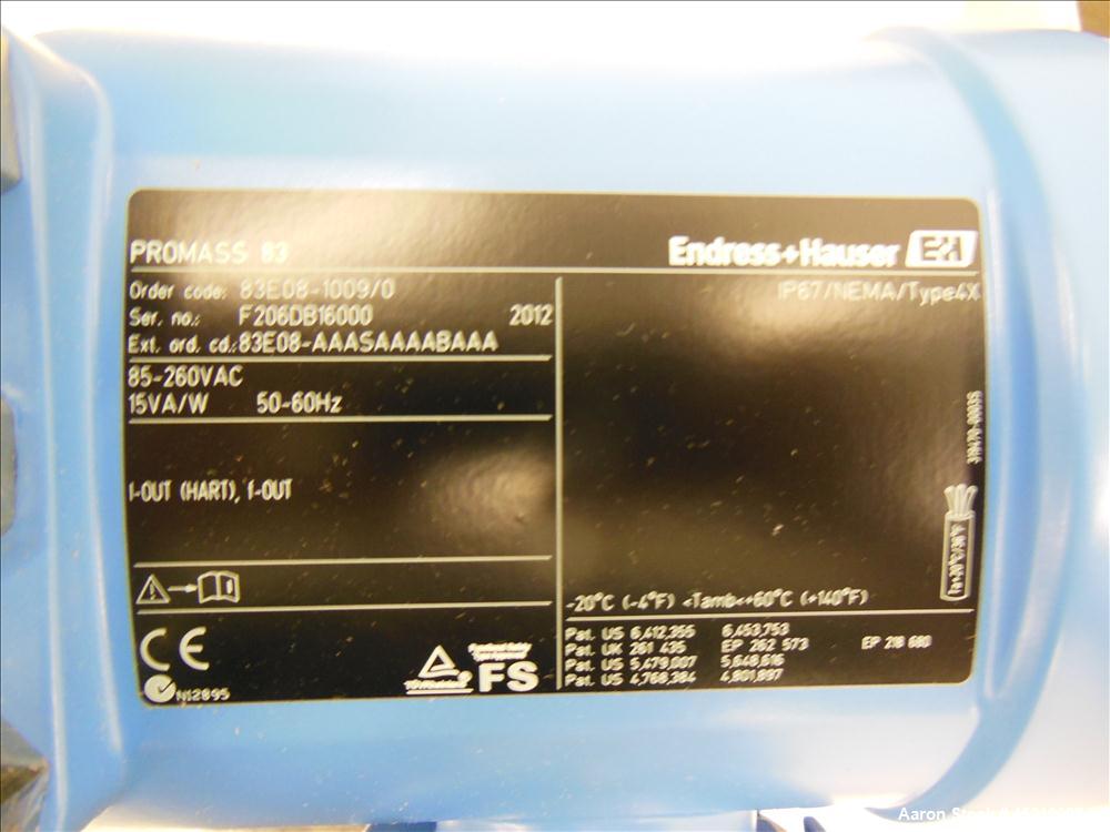 Unused- Stainless Steel Endress + Hauser EH Proline Promass 83 Corialis Flow Meter