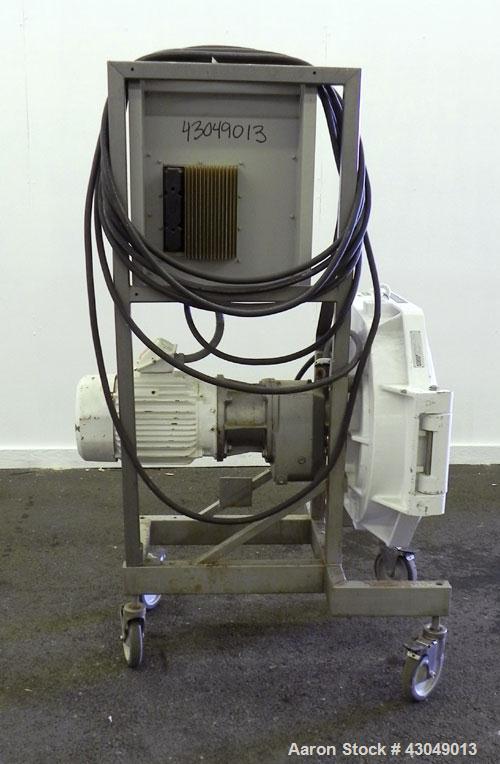 Used Waston-Marlow Hose Pump. 2’’ Tri-clamp inlet/outlet. Driven by a 5 hp, 3/60/230/460 volt, 1750 rpm gear motor, ratio 37.23 to 1. Includes an Allen-Bradley 1336 Plus II drive. Mounted on a stainl...