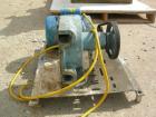Used Randolph peristaltic pump, model 750, carbon steel construction. Hose capacities 1-1/16 OD, 3/4 ID to 15/16 OD, 5/8 ID. Rated 10 gallons per minute at 430 rpm. Driven by a 1/21 hp, 1/60/115/230 ...