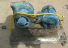Used Randolph peristaltic pump, model 750, carbon steel construction. Hose capacities 1-1/16 OD, 3/4 ID to 15/16 OD, 5/8 ID. Rated 10 gallons per minute at 430 rpm. Driven by a 1/21 hp, 1/60/115/230 ...