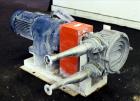 Used Alfa Laval/Depa Elro Peristaltic Hose Pump, Model IP 200, Aluminum Housing. Approximate 8.37 gallons per minute, maximum pressure 130 psi. 316 Stainless steel inlet/outlet pipe connections. Driv...