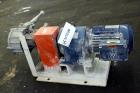 Used Alfa Laval/Depa Elro Peristaltic Hose Pump, Model IP 200, Aluminum Housing. Approximate 8.37 gallons per minute, maximum pressure 130 psi. 316 Stainless steel inlet/outlet pipe connections. Driv...