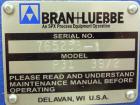 Used Bran+Luebbe Metering Pump, Model P31 39/2, 316 Stainless Steel. Approximate gallons per hour. Approximate ½” inlet outlet, driven by a 1hp, 3/60/230/460 volt, 3450 rpm motor.