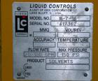 Used Liquid Controls Group Positive Displacement Meter, Model M-7-16. Flow rate 20-100 gallons per minute, maximum pressure 150 psi. Includes a  meter register.