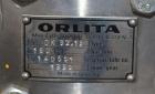 Used Orlita Crank Drive Valve Less Plunger Metering Pump, Type DK 32.18, Stainless Steel. Type RB150 crank drive. Stroke length 0-32mm, approximate 100 liter an hour (0.44 gallons per minute) at 160 ...