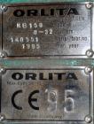 Used Orlita Crank Drive Valveless Plunger Metering Pump, Type DK 32.18, Stainless Steel. Type RB150 crank drive. Stroke length 0-32 mm, approximately 100 liters an hour (0.44 gallons per minute) at 1...