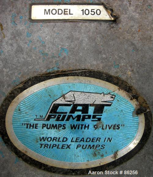 USED- Cat Triplex Piston Pump, Model 1050, 316 Stainless Steel. Approximately 10 gallons per minute. 1" NPT inlet, 3/4" NPT ...