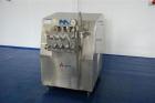 Used APV Gaulin MCP7 High Pressure Pump, capacity 1453 gallons/hour (5500 liters/hour). Maximum working pressure 725 psi (50 bar), piston diameter 2.36