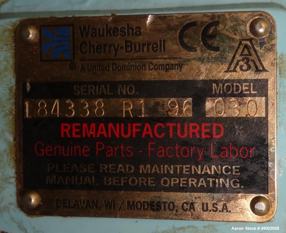 Used Waukesha Cherry Burrell Positive Displacement Pump, Model 30
