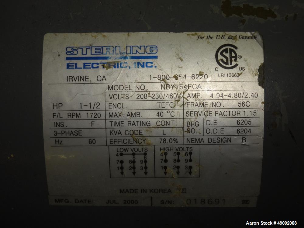 Used Waukesha Cherry Burrell Positive Displacement Pump, Model 30