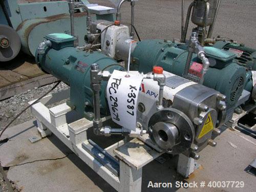 Used Stainless Steel APV Rotary Lobe Pump, Model M1S/021/10