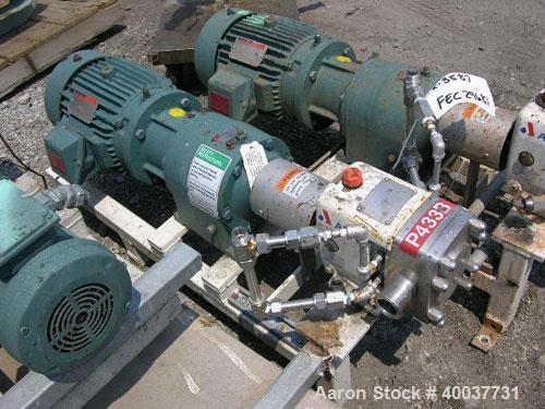 Used Stainless Steel APV Rotary Lobe Pump, Model M1S/021/10
