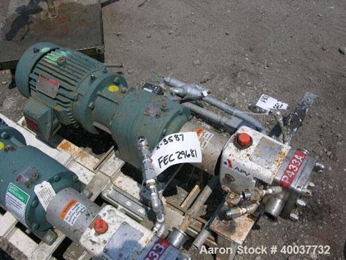 Used Stainless Steel APV Rotary Lobe Pump, Model M1S/021/10