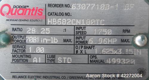 Used APV Rectangular Inlet Top Feed Rotary Positive Displacement Pump, model R6RH, 316 stainless steel. Approximate capacity 150 gallons per minute at 600 rpm. 67.2 cubic inch displacement per revolu...