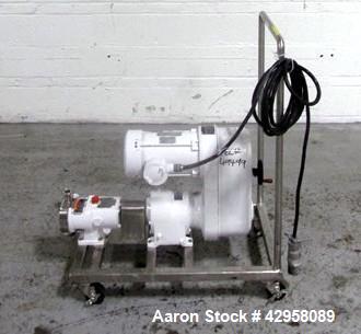 Used-  Alfa-Laval Rotary Lobe Pump, Type GHPD-322. Stainless steel construction, 1" inlet and outlet, with 1.5 hp, 208-230/4...