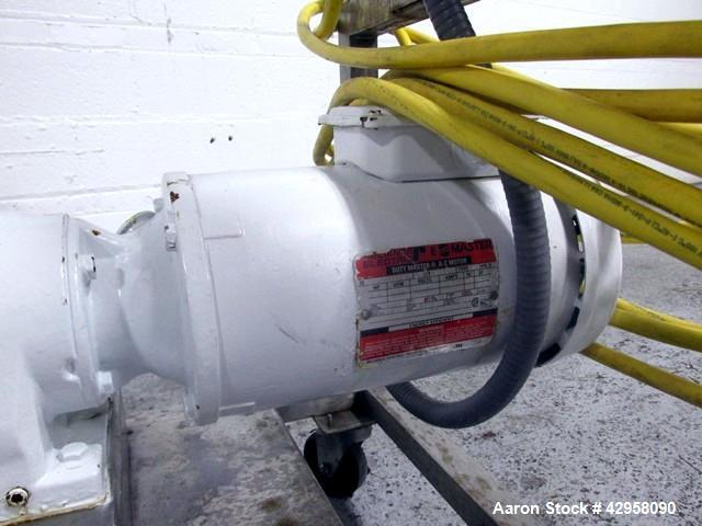 Used Alfa-Laval Rotary Lobe Pump, Type GHPD-432. Stainless steel construction, 1.5" inlet and outlet, with 2 hp, 230/460 volt motor with VFD, on cart, serial# 98-10-8153.