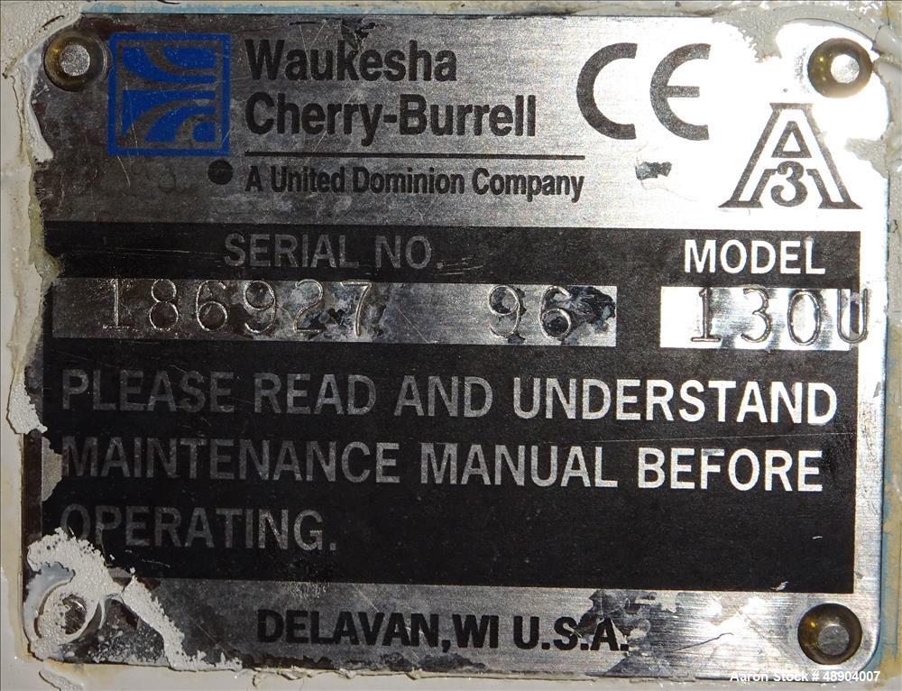 Used- Waukesha / Cherry Burrell  positive displacement pump, Model 130U, 316 Sta