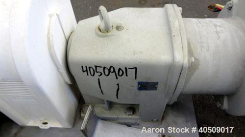 Used Fristam Horizontal Rotary Positive Displacement Pump, Model FKL250, 316 Stainless Steel. Approximate capacity 324 gallons per minute, (0.54) gallon displacement per revolution. 4'' Tri-clamp inl...