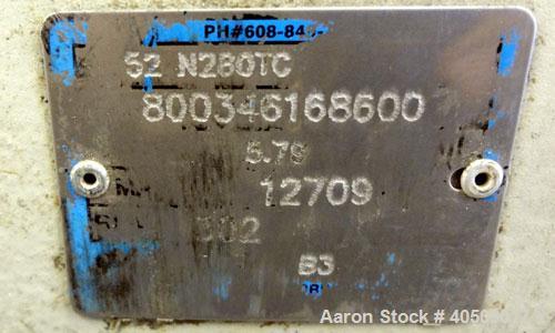Used Fristam Horizontal Rotary Positive Displacement Pump, Model FKL250, 316 Stainless Steel. Approximate capacity 324 gallons per minute, (0.54) gallon displacement per revolution. 4'' Tri-clamp inl...