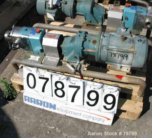 Used GH Products Rotary Positive Displacement Pump, Model GHP-1120, 316 Stainless Steel. 2" tri-clamp inlet/outlet. Approximate capacity 79 gallons per minute, 9.25 gallons per 100 revolutions, (2) 3...