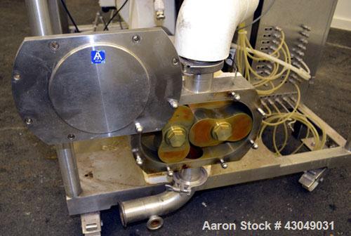Used G&H Products Rotary Positive Displacement Pump, Model GHPD-722, 316 Stainless Steel. 3" Tri-clamp inlet/outlet. Approximate capacity 212 gallons per minute, nominal displacement 28.38 gallons pe...