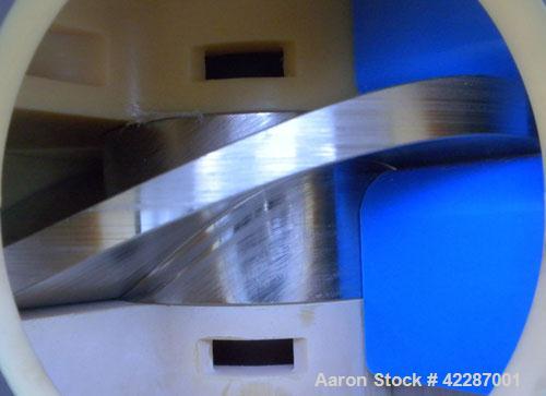 Used Sine Ecosine Sanitary Rotary Positive Displacement Pump, model EC40WVVTKS460, 316 stainless steel. 4" tri-clamp inlet/outlet. (1) Single rotor, approximately 138 gallons per minute, 0.23 gallons...
