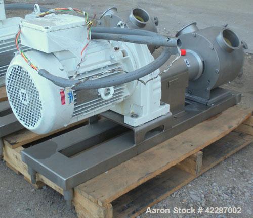 Used- Sine Ecosine Sanitary Rotary Positive Displacement Pump, model EC40WVVTKS460, 316 stainless steel. 4" tri-clamp inlet/...