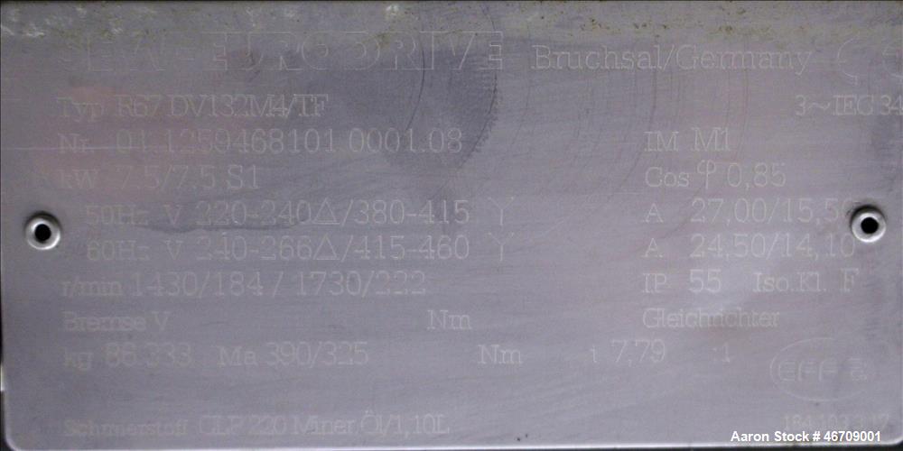 Used Sine Ecosine Sanitary Rotary Positive Displacement Pump