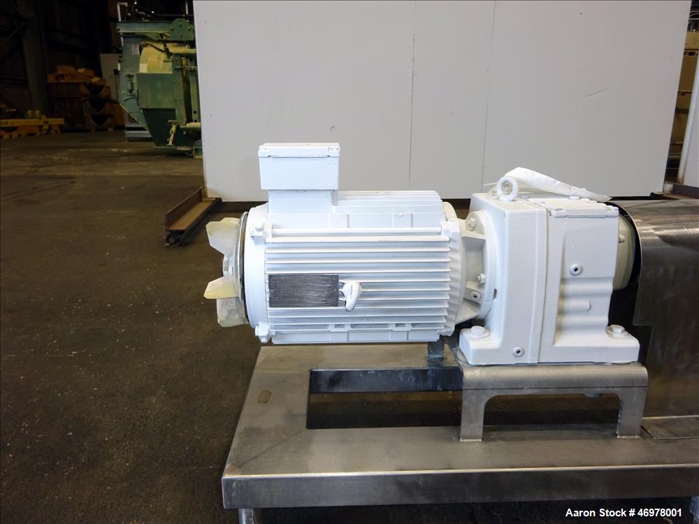 Used Sine Ecosine Sanitary Rotary Positive Displacement Pump, Model EC60WPPTKS173, 316 Stainless Steel. 6" Tri-clamp inlet/outlet. (1) Single rotor, approximately 552 gallons per minute, (.92) gallon...