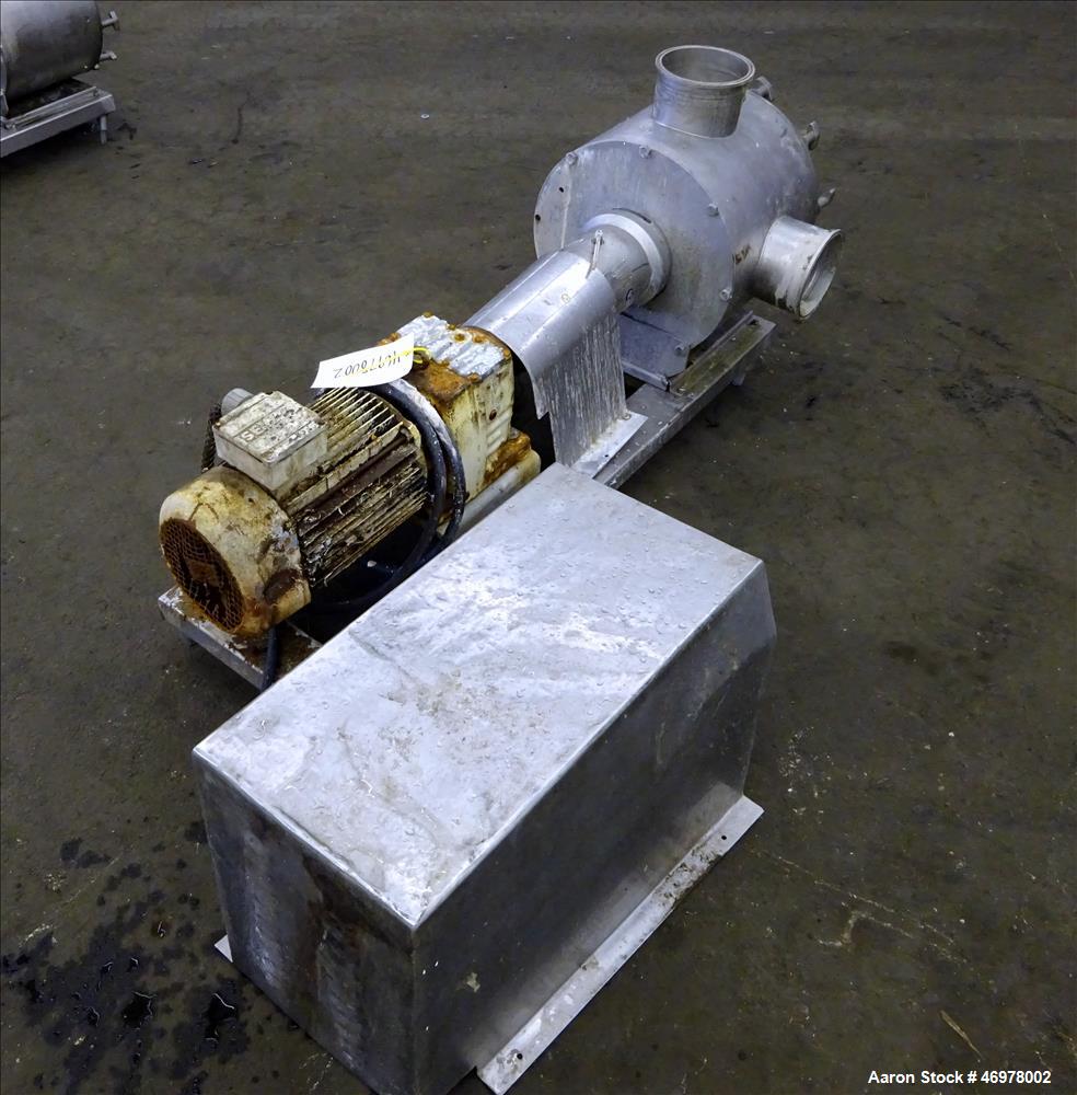 Used Sine Ecosine Sanitary Rotary Positive Displacement Pump, Model EC60WPPTKS173, 316 Stainless Steel. 6" Tri-clamp inlet/outlet. (1) Single rotor, approximately 552 gallons per minute, (.92) gallon...