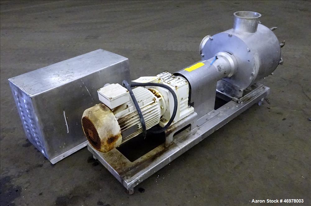 Used Sine Ecosine Sanitary Rotary Positive Displacement Pump, Model EC60WPPTKS173, 316 Stainless Steel. 6" Tri-clamp inlet/outlet. (1) Single rotor, approximately 552 gallons per minute, (.92) gallon...