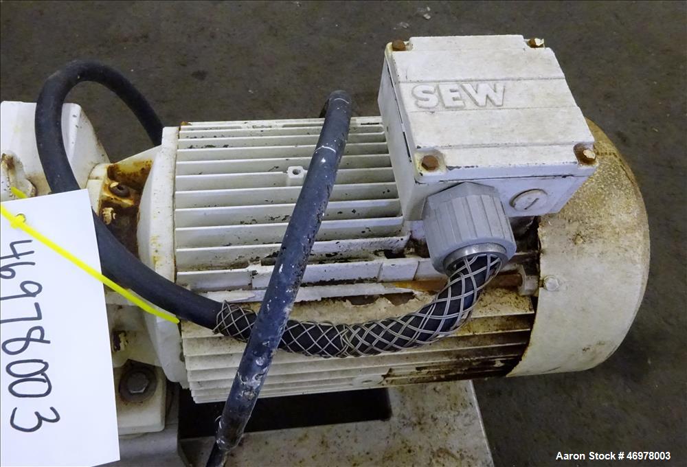 Used Sine Ecosine Sanitary Rotary Positive Displacement Pump, Model EC60WPPTKS173, 316 Stainless Steel. 6" Tri-clamp inlet/outlet. (1) Single rotor, approximately 552 gallons per minute, (.92) gallon...
