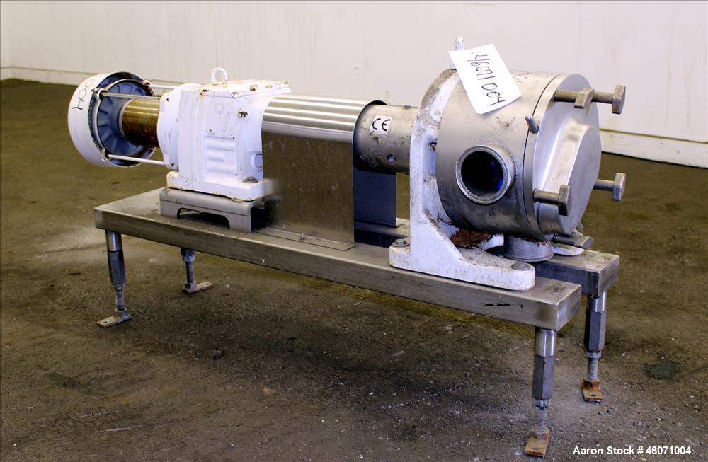 Used Sine Medium Duty Sanitary Rotary Positive Displacement Pump, Model MR-135, 316 Stainless Steel. 3" Tri-clamp inlet/outlet. (1) Single rotor, approximately 138 gallons per minute. (0.23) Gallons ...