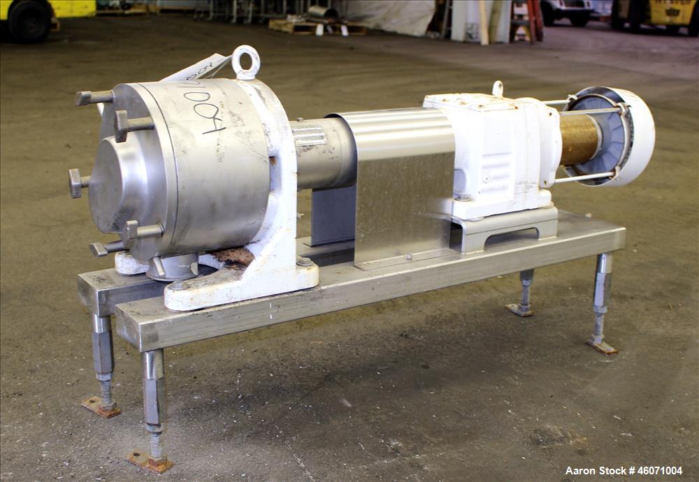 Used Sine Medium Duty Sanitary Rotary Positive Displacement Pump, Model MR-135, 316 Stainless Steel. 3" Tri-clamp inlet/outlet. (1) Single rotor, approximately 138 gallons per minute. (0.23) Gallons ...