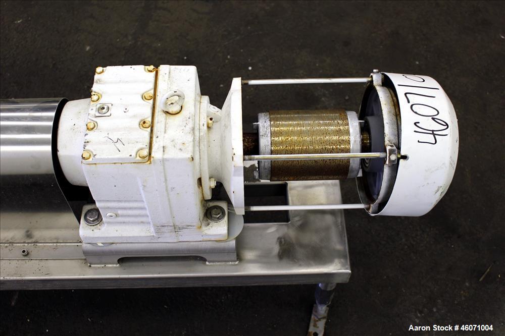 Used Sine Medium Duty Sanitary Rotary Positive Displacement Pump, Model MR-135, 316 Stainless Steel. 3" Tri-clamp inlet/outlet. (1) Single rotor, approximately 138 gallons per minute. (0.23) Gallons ...