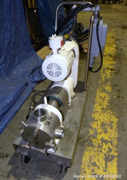 Used- Sine Rotary Positive Displacement Pump, Model MR125-NNTC, 316 Stainless Steel. 2-1/2" tri-clamp inlet/outlet. (1) Sing...