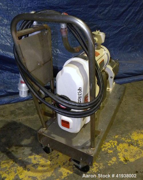 Used Sine Rotary Positive Displacement Pump, Model MR125-NNTC, 316 Stainless Steel. 2-1/2" tri-clamp inlet/outlet. (1) Single rotor, approximately 36 gallons per minute, (.06) gallons per revolution,...