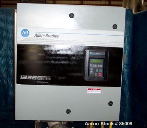 Used Sine Sanitary Rotary Positive Displacement Pump, Model MR135NNRBS, 316 stainless steel. 2" x 9" rectangular flange inlet, 3" NPT outlet, 1 single rotor, approx 14,000 pounds per hour and up to 1...