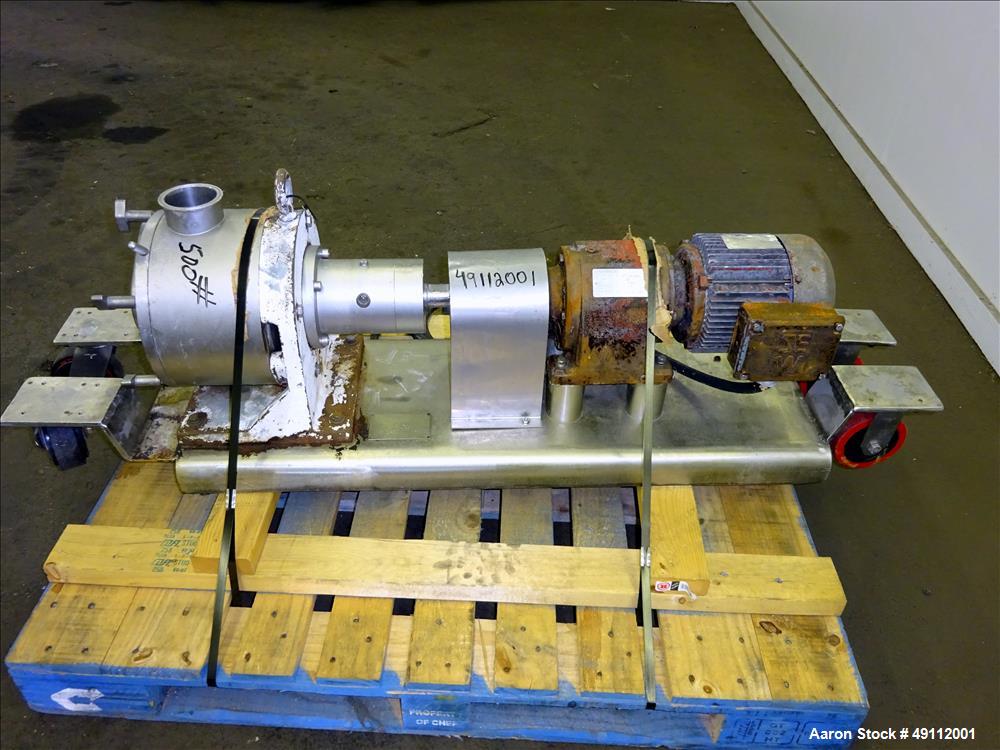 Used Sine Sanitary Rotary Positive Displacement Pump, Model MR135-NNTC, 316 Sta