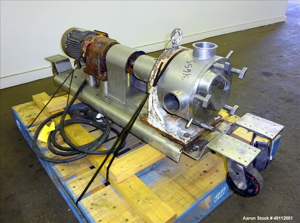 Used Sine Sanitary Rotary Positive Displacement Pump, Model MR135-NNTC, 316 Sta
