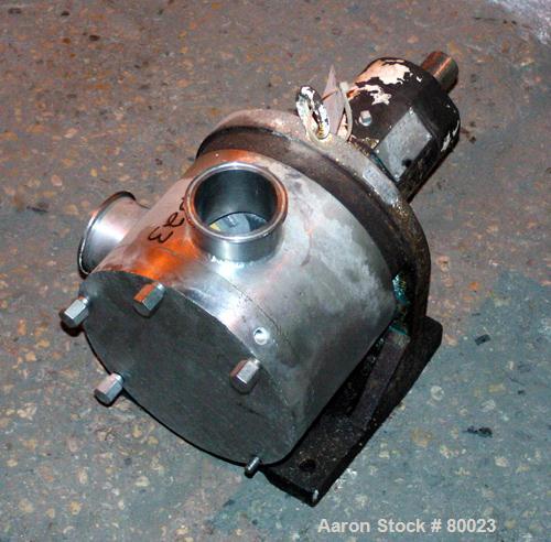 USED:Sine sanitary positive displacement pump head only, model SPS-30. 316 stainless steel. 3-1/2" tri-clamp inlet/outlet. (1) single rotor, approx .124 gallons per revolution. Unit requires base and...