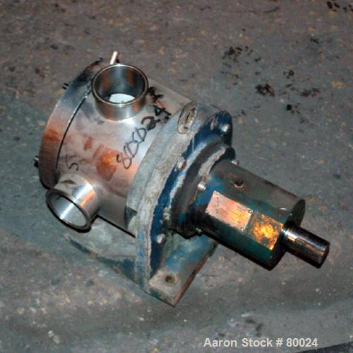 USED:Sine sanitary positive displacement pump head only, model SPS-30. 316 stainless steel. 3-1/2" tri-clamp inlet/outlet. (1) single rotor, approx .124 gallons per revolution. Unit requires base and...