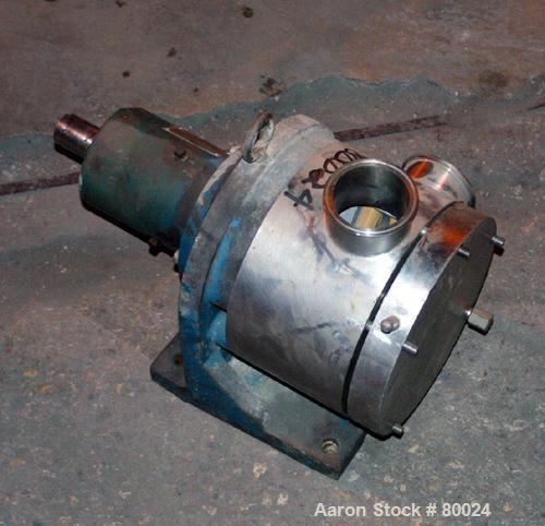 USED:Sine sanitary positive displacement pump head only, model SPS-30. 316 stainless steel. 3-1/2" tri-clamp inlet/outlet. (1) single rotor, approx .124 gallons per revolution. Unit requires base and...