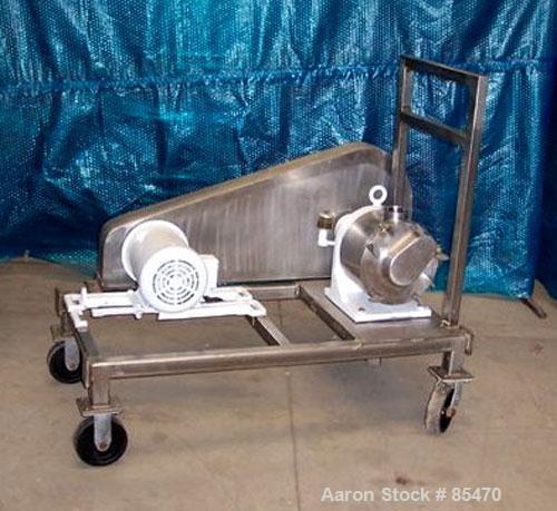 Used Sine Sanitary Rotary Positive Displacement Pump, Model SPS-35, 316 stainless steel. 3-1/2" tri clamp inlet/outlet. (1) Single rotor, approximately 74 gallons per minute, .124 per revolution. Dri...