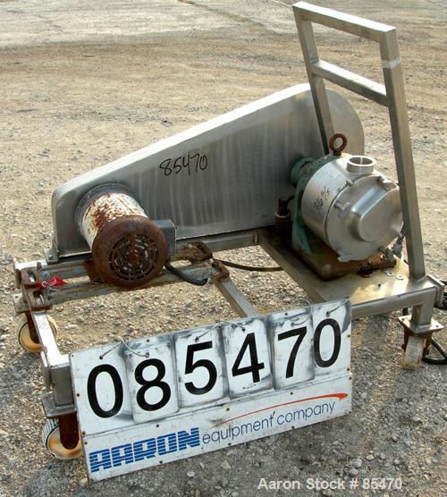 Used Sine Sanitary Rotary Positive Displacement Pump, Model SPS-35, 316 stainless steel. 3-1/2" tri clamp inlet/outlet. (1) Single rotor, approximately 74 gallons per minute, .124 per revolution. Dri...