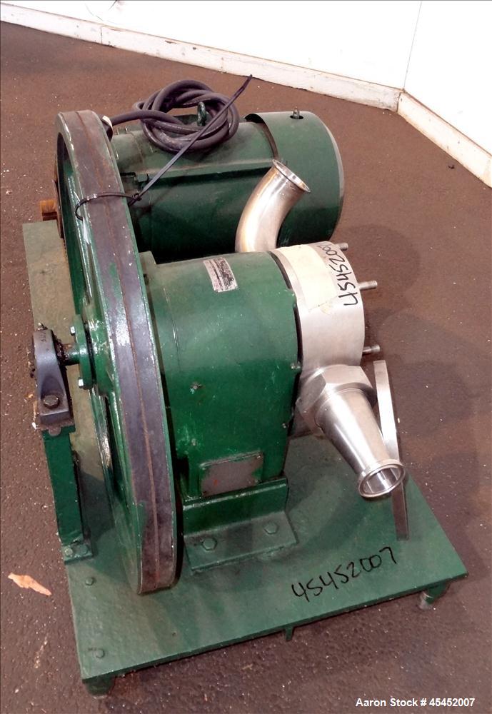 Used Stainless Steel Tri-Clover PR Series Positive Rotary Pump, Model PR125-3-U