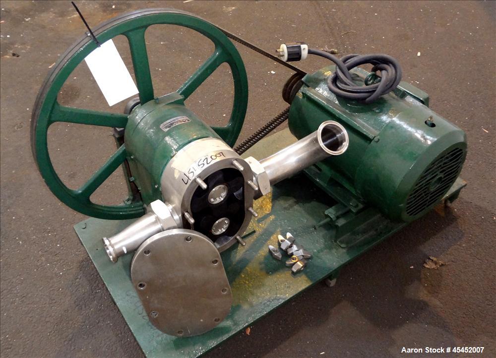 Used Stainless Steel Tri-Clover PR Series Positive Rotary Pump, Model PR125-3-U