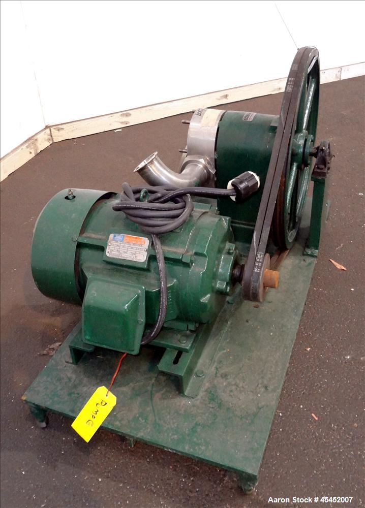 Used Stainless Steel Tri-Clover PR Series Positive Rotary Pump, Model PR125-3-U