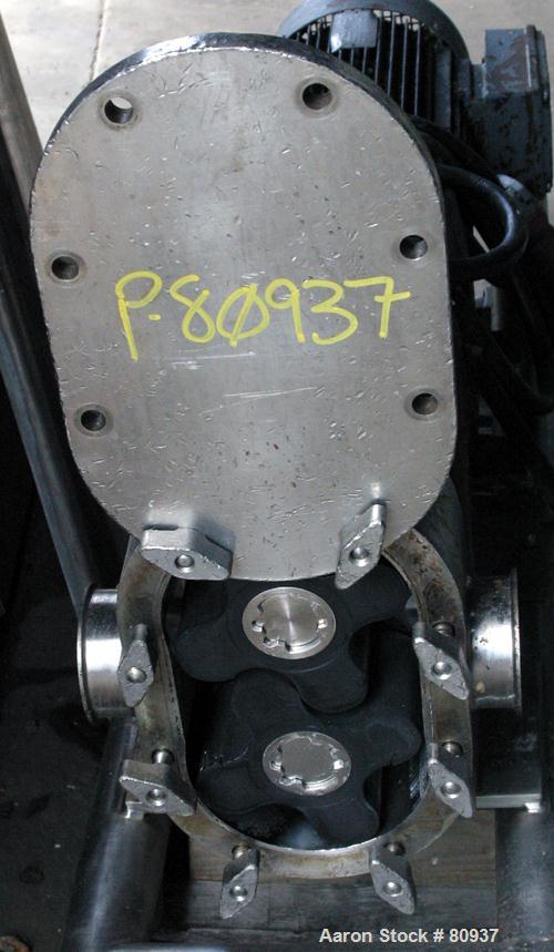 Used: Stainless Steel Tri Clover rotary positive displacement pump, model PR125-5M-UC4-SL